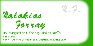 malakias forray business card